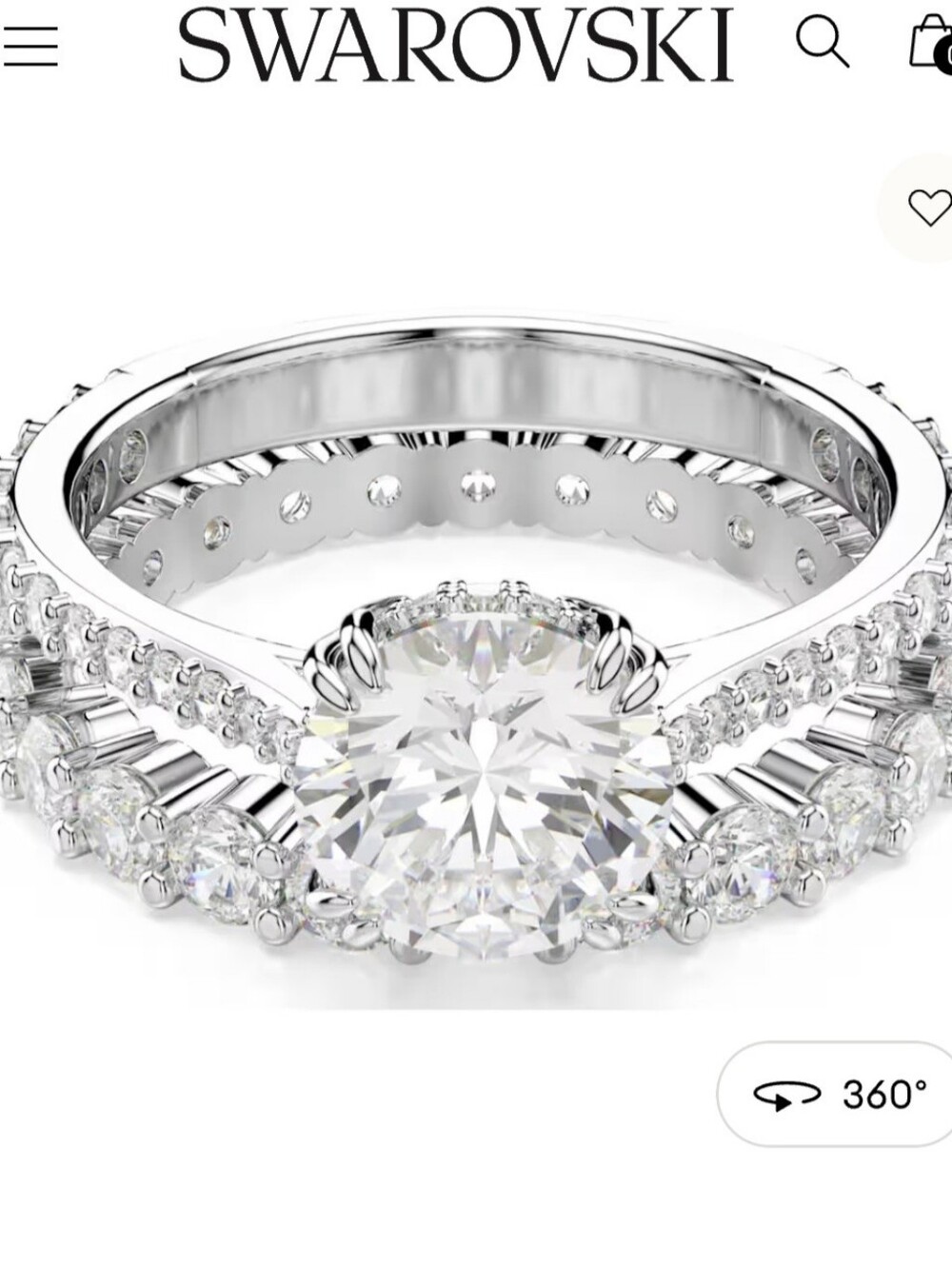 GORGEOUS❣️Swarovski STILLA Solitaire  Engagement ETERNITY Ring SET in Silver